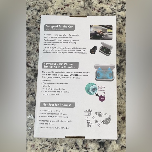 Dual Electronics UV Phone Sanitizer for Car& Home UseWireless Phone Charging Pad - Picture 6 of 7